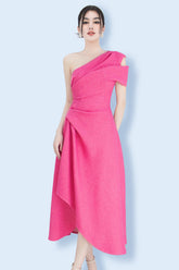 Silvie One Shoulder Midi Asymmetric Dress | Dress In Beauty